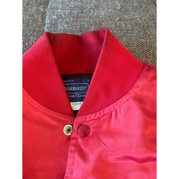 Vintage Caesars Atlantic City satin red jacket LARGE bomber made in USA vantage - Picture 14 of 16